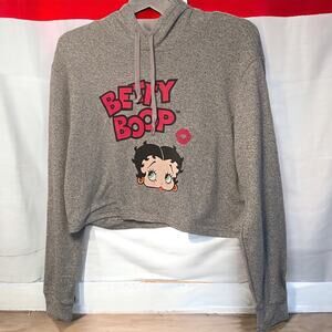 Betty Boop Crop Top Women's Size XL Hoodie Sweater Long Sleeve streetwear